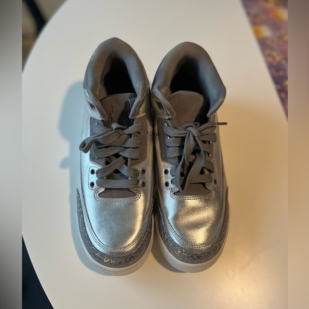 Women’s Metallic Silver Jordan 3 Premium Heiress